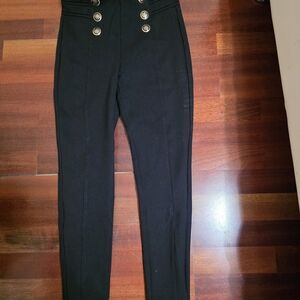 Zara Black High-Rise Knit Leggings